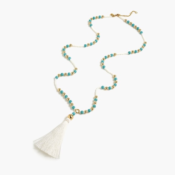 😀🔥NWT J.Crew Beaded Tassel Necklace - Picture 1 of 1